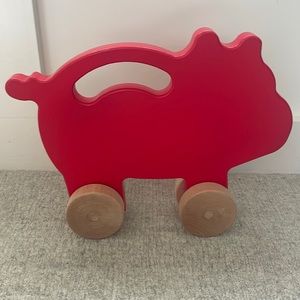 Manny & Simon Wooden Pig Push Toy